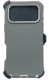 iPhone 17 Pro Rugged Armor with Belt Clip Holster - Gray