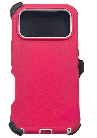 iPhone 17 Pro Rugged Armor with Belt Clip Holster - Pink