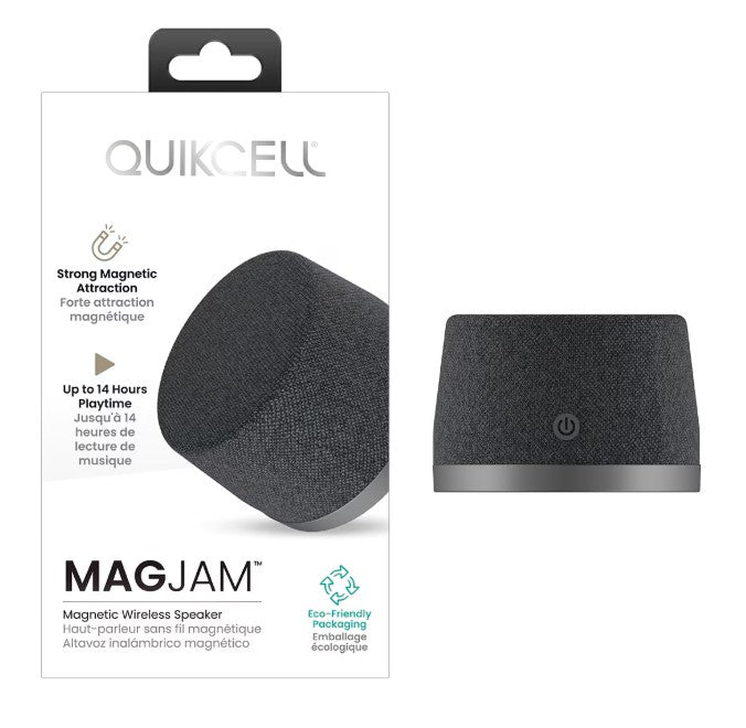 Quikcell   Magnetic Wireless Speaker Black
