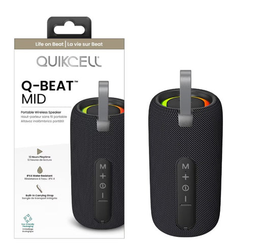 Quikcell Portable Wireless Speaker - 6.7" Black