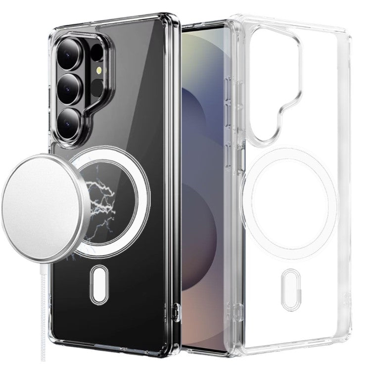 Samsung S26 Ultra Thick Transparent [Magnetic Circle] Shockproof Hybrid - Clear