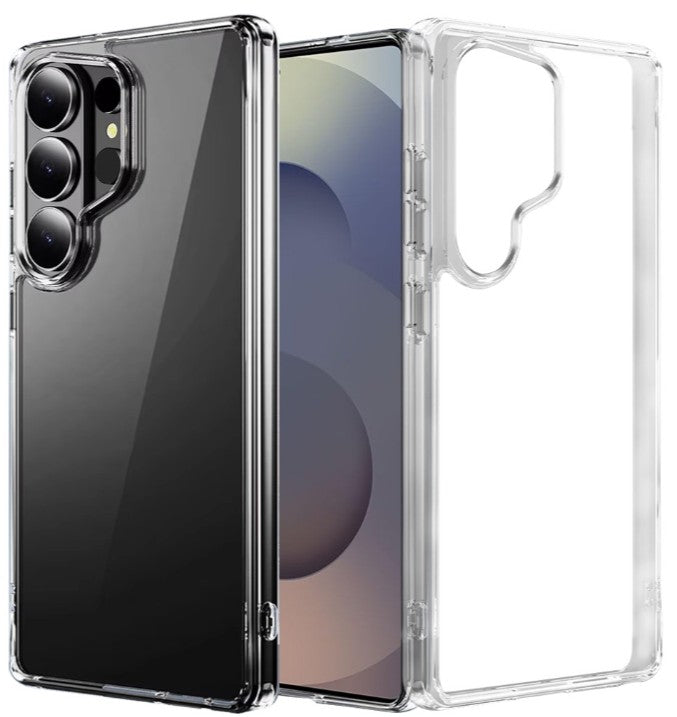 Samsung S26 Ultra PURE CRYSTAL Transparent Thick 2.0mm ShockProof Chromed Buttons Case Cover - Clear