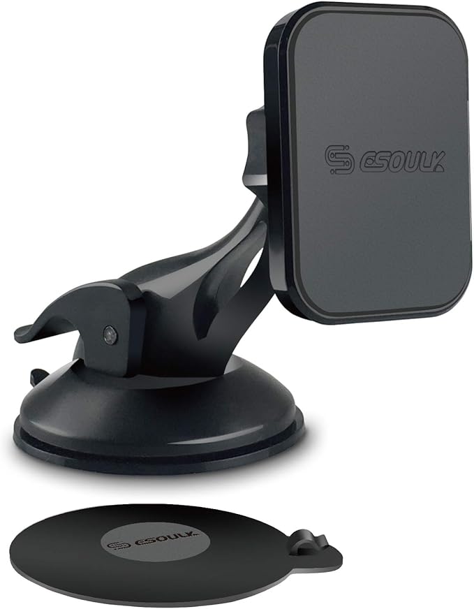 Esoulk Vacuum Suction Magnetic Phone Holder with 360 Degree Rotation, Handsfree Magnetic Phone Holder