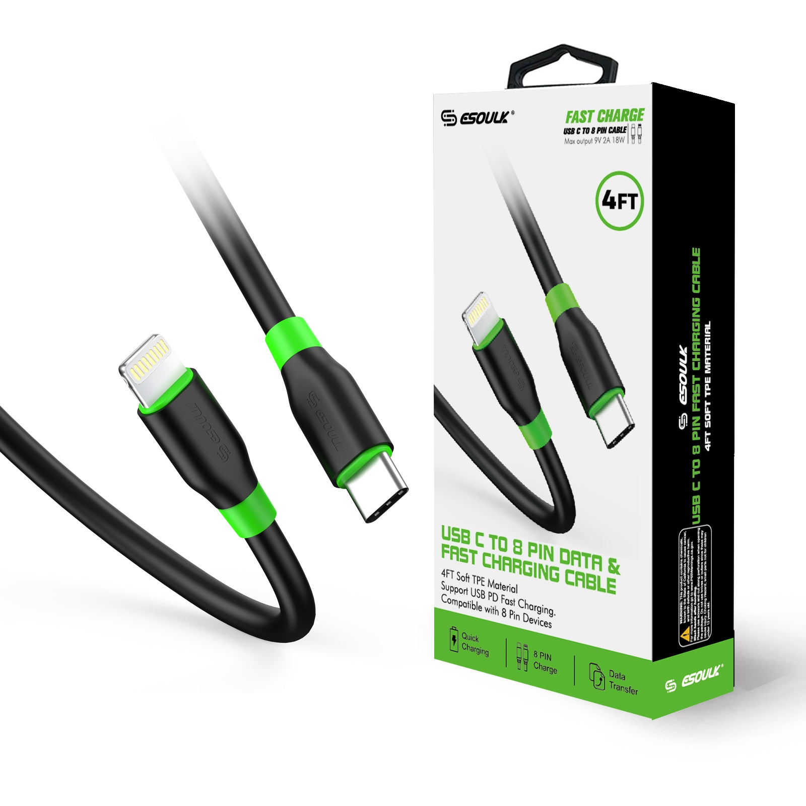 C to 8Pin Cable 4ft (12/48)