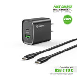 20W PD/QC Wall Charger & 5FT Cable for C to C (12/48)