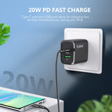 20W PD/QC Wall Charger & 5FT Cable for C to C (12/48)