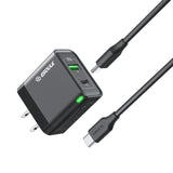 30W PD&QC Wall Charger +5Ft USB-C To USB-C Cable