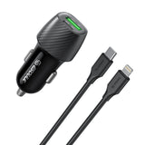 48W PD&QC Car Charger +3Ft USB-C To 8Pin Cable (12/48)