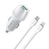 48W PD&QC Car Charger +3Ft USB-C To 8Pin Cable (12/48)