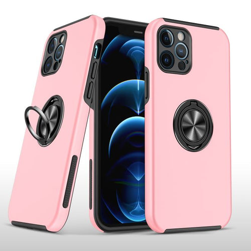 iPhone SE 3 (2022) SE/8/7 CHIEF Oil Painted Magnetic Ring Stand Hybrid Case Cover - Pink