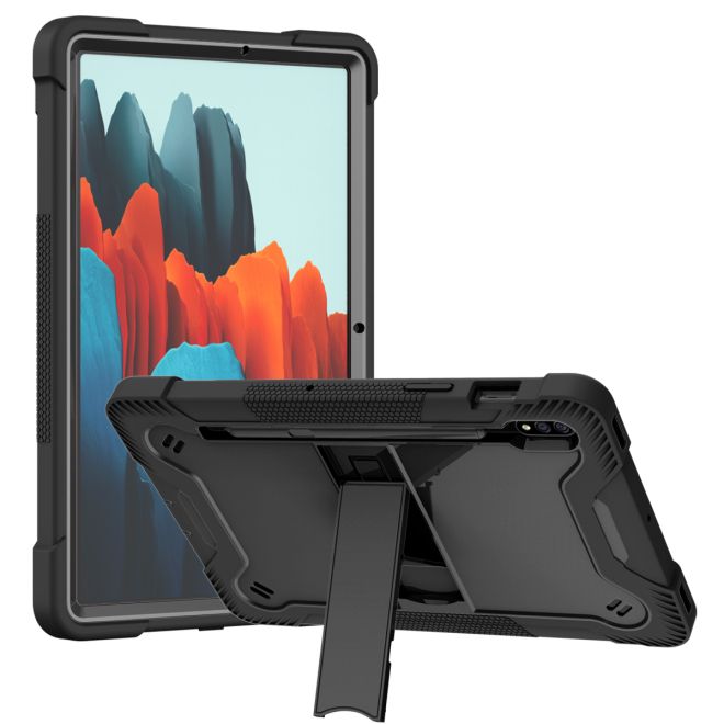 Samsung Tab S8 Plus Tough Tablet Strong Kickstand Hybrid Case Cover - Black