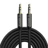 3M [10ft] Nylon Fabric Tangle-Free Male To Male 3.5mm Auxiliary Cable