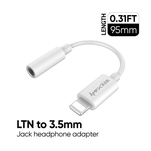 DONGLE LIGHTNING to 3.5mm Jack Headphone Adapter - White