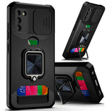 Multi-Functional Card Magnetic Ring Stand Camera Case for Galaxy S22