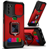 Multi-Functional Card Magnetic Ring Stand Camera Case for Galaxy S22