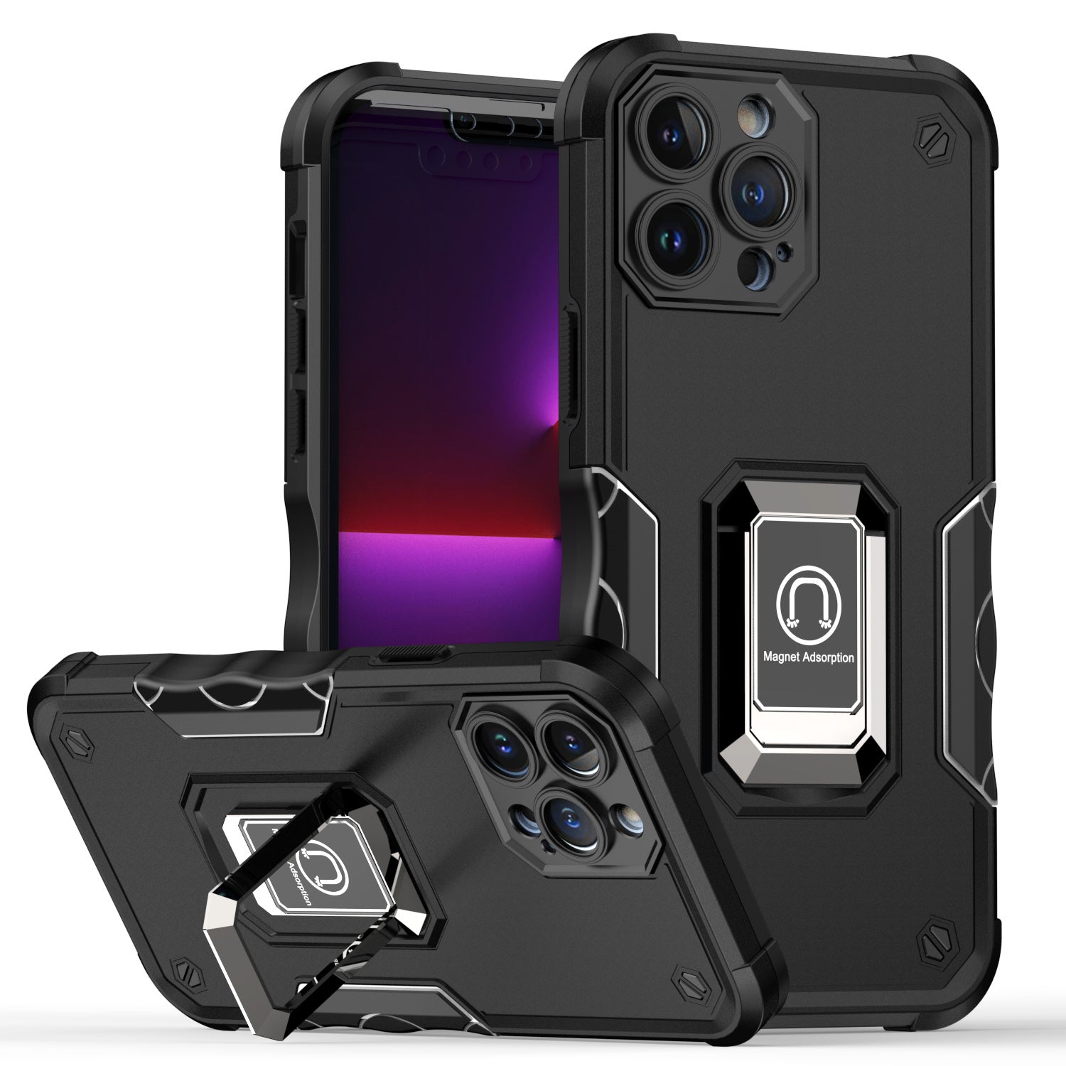 Magentic Ring Stand Hybrid Case For iPhone 11