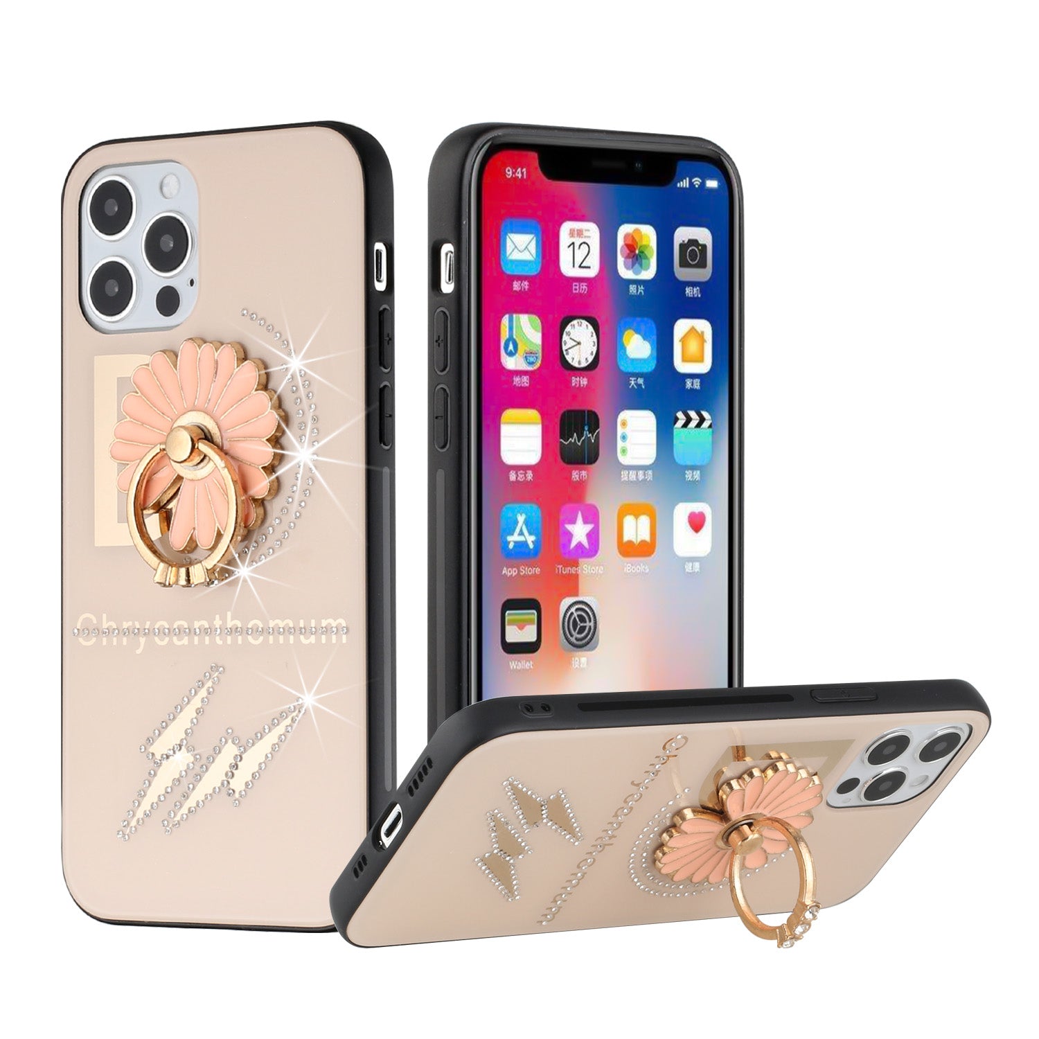 Diamond Glitter Ornaments Engraving Case For iPhone 11