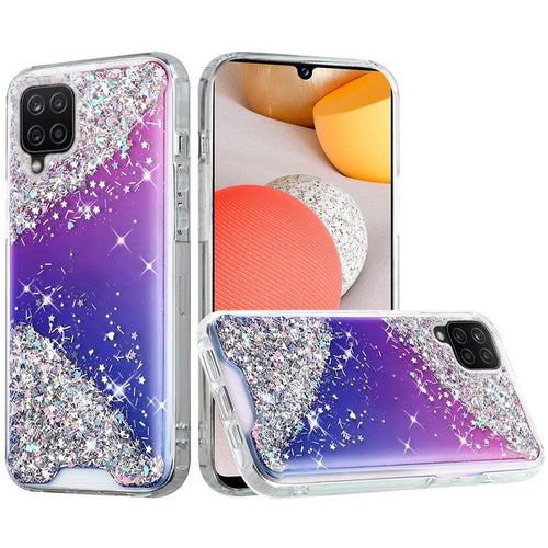 Galaxy A42 5G GLITTER CASE - Purple/Silver