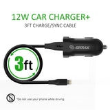 12W 2.4A Car Charger & 3ft Cable For 8Pin