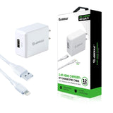 12W 2.4A Wall Charger & 5ft Cable For 8Pin