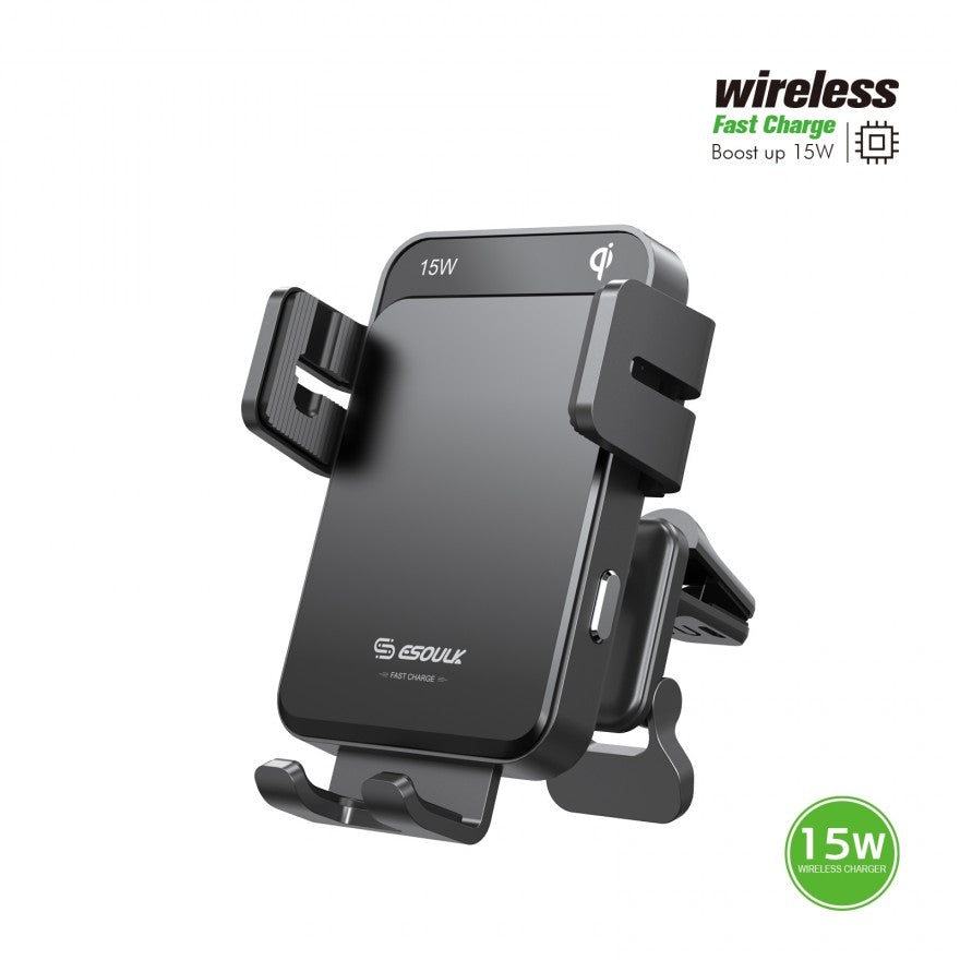 15W QI AUTOMATIC WIRELESS CHARGER AIR VENT CAR MOUNT
