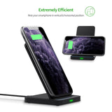 QI 10W Vertical Double Coil Wireless Fast Charger